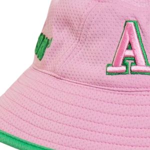 Pink Flexfit Embroidered Bucket <b>Hat</b> Women's Casual Outdoor Sun <b>Hat</b> Fashion Headwear Adjustable <b>Cap</b> Stylish Everyday Wear - Product Image 3