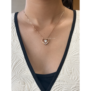 Collar con Colgante de Diamante Cultivado en Laboratorio con Corte Corazón Premium, Diseño de Corazón Flotante en Oro de 1.5 Ct, Joyería Fina para Mujer - Product Image 1