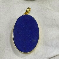 Pendentif en pierre précieuse naturelle Lapis Lazuli en forme de goutte d'eau, bleu profond, fait main, vintage, cristal de guérison, bijoux unisexe - Product Image 2