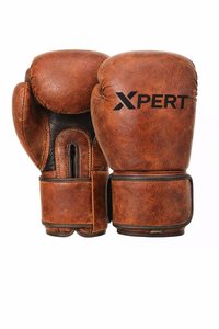 Gants de boxe en cuir véritable Vintage Fighter by Xpert MMA Sanda Kick Boxing avec sangle de poignet réglable - Product Image 3
