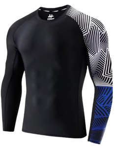 Camiseta de Compresión Ajustada para Hombre, Manga Larga, para Entrenamiento en Gimnasio, Sublimación, Ecológica, Transpirable, de Secado Rápido, Personalizada OEM - Product Image 2