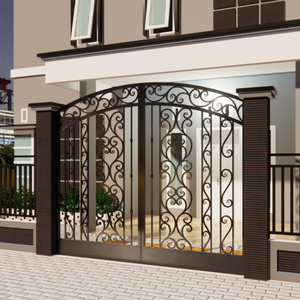Elegante Puerta de Hierro Forjado y Puerta de Jardín para Casas con Diseño de Entrada de Villa de Lujo para Villas Elegantes de Hoy - Product Image 3