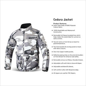 เสื้อแจ็คเก็ตมอเตอร์ไซค์วิบากสำหรับผู้ชาย ผ้าคอร์ดูร่า สำหรับขี่มอเตอร์ไซค์ ระบายอากาศได้ดี คุณภาพสูง สำหรับนักแข่งรถ - Product Image 3