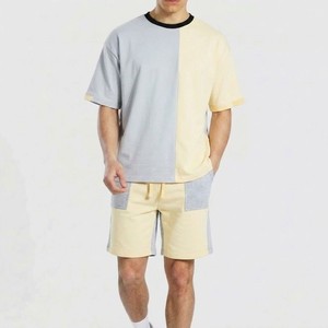 Conjunto de Camiseta y Pantalones Cortos de Verano para Hombre, Cuello Redondo, Tejido de Punto, 100% Algodón, Transpirable, Ligero, de Alta Calidad, Estilo Urbano, Personalizado - Product Image 1