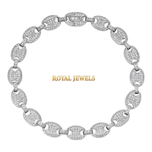 สร้อยข้อมือเงินแท้ 925 ประดับมอสซาไนต์ แบบ Cuban Link พร้อมตัวล็อกแบบวงรี เครื่องประดับสำหรับทุกเพศ เหมาะสำหรับงานแต่งงานและเป็นของขวัญ - Product Image 1