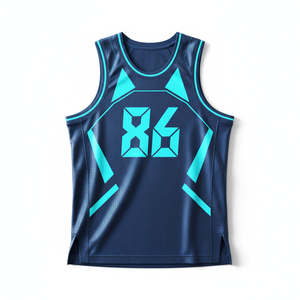 Maillot de basket-ball en maille respirante personnalisable, unisexe, col en V court, séchage rapide, nom d'équipe personnalisé, marque, 100% polyester - Product Image 5