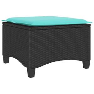 2 taburetes de patio de ratán sintético negro con cojines de 21,7 x 21,7 x 14,2 pulgadas, muebles elegantes para exteriores - Product Image 6