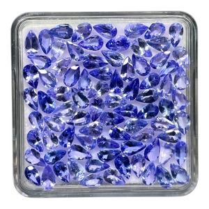 Pierres précieuses en Tanzanite naturelle taille poire 5mm 3mm, pierres de Tanzanite violettes en vrac, lot de pierres précieuses en gros pour la fabrication de bijoux - Product Image 4