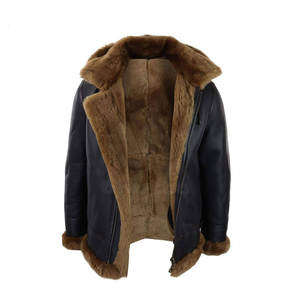 Blousons en cuir shearling pour hommes, à capuche, col montant, logo frontal, doublure chaude écologique, style décontracté pour l'extérieur en hiver - Product Image 4