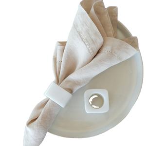 Anillo para Servilletas Cuadrado de Mármol Blanco, Hecho a Mano, Accesorio de Piedra Sólida para Mesa de Comedor, Porta Servilletas Moderno de Lujo para Mesa de Hotel o Restaurante - Product Image 1