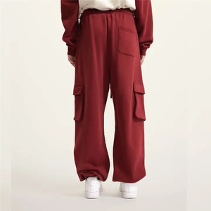 Pantalones Deportivos Personalizados al por Mayor con Logotipo Impreso, Corte Holgado, Pierna Ancha, Color Sólido, 100% Algodón, Cintura Media, Diseño Unisex - Product Image 4