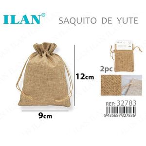 Sac en jute ILAN 9x12cm avec cordon de serrage pour emballage cadeau - Product Image 3