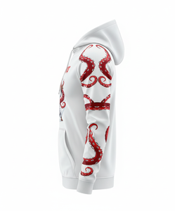 Fabricant OEM de streetwear : Sweats à capuche coupe et couture blanc et bleu ciel, 500 GSM, coupe ample, épaules tombantes - Product Image 3