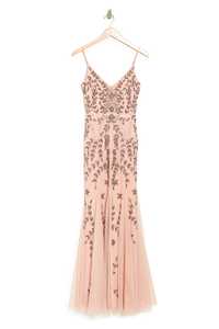 Elegant Beaded Sequin Floral <b>Embroidered</b> <b>Tulle</b> Strapless Off-the-shoulder Sleeveless A-Line Maxi Eco-Friendly Anti-Wrinkle - Product Image 3
