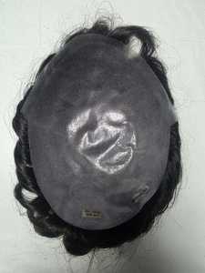 Prothèse capillaire pour hommes en cheveux humains Remy, base en dentelle et PU, à peau fine, avec boucles en V, ondulations profondes lâches, densité 100%, cheveux raides, 8X10 - Product Image 2