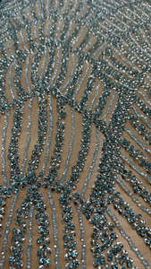 Tela de Tul Bordada con Lentejuelas y Cuentas de Alta Calidad, Color Oro Rosa Brillante, para Vestidos de Novia de Diseñador - Product Image 3