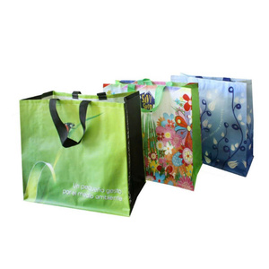 Sac fourre-tout réutilisable en tissu non tissé polypropylène imprimé avec fermeture éclair et poignées, pour la maison et le shopping - Product Image 3