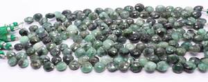 Cuentas de Esmeralda Natural Facetadas en Forma de Corazón de 10-11 mm, Cuentas de Piedras Preciosas de Esmeralda Natural de 8 Pulgadas, Cuentas de Esmeralda en Forma de Corazón para Joyería - Product Image 6