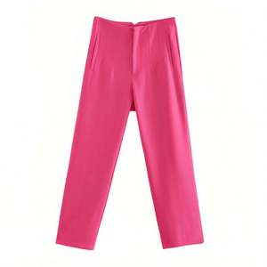 HANO 2024 Pantalon Cargo Décontracté en Toile Respirante pour Femme, Taille Mi-Haute Élastique, à Lacets, Non Tissé, Coupe Droite, Imperméable, ODM - Product Image 3