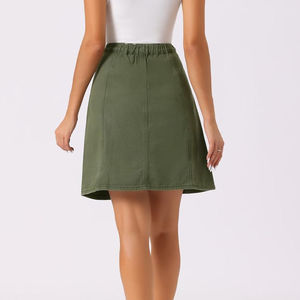 Falda Vaquera de Diseño Y2K de Alta Calidad, 100% Algodón, Cintura Reversible, Lavada, Sexy, para Mujer - Product Image 4