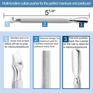 ที่ดันหนังกำพร้าสำหรับเล็บ RAMAFHH MEDAX ทำจากสแตนเลสสตีล สำหรับมืออาชีพ ใช้ได้ทั้งทำเล็บมือและเล็บเท้า ดีไซน์สองด้าน ใช้ซ้ำได้ ผลิตตามสั่ง - Product Image 5