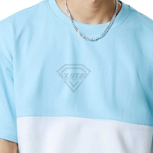 T-shirts personnalisés pour hommes, coupe oversize, color block, en coton épais, épaules tombantes, coupés et cousus, fabricants et fournisseurs de t-shirts vierges - Product Image 4