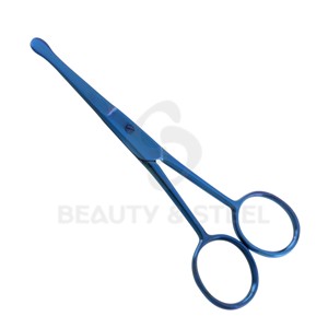 Tijeras de belleza de lujo para eliminar la piel muerta con puntas de seguridad redondeadas y mangos chapados en oro para un aseo preciso - Product Image 3