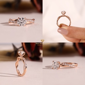 Anillo de Diseño Trenzado de Oro Sólido de 14K con Diamante Cultivado en Laboratorio CVD de 1.00 Quilates, Corte Redondo, Color D, Claridad VVS2, Certificado IGI, para Mujer - Product Image 5