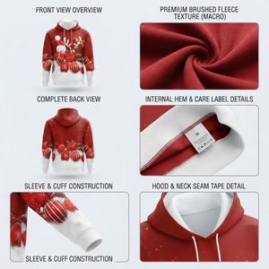 Sudadera con Capucha de Navidad, Sudadera con Estampado Navideño, Ropa Casual de Invierno - Product Image 5