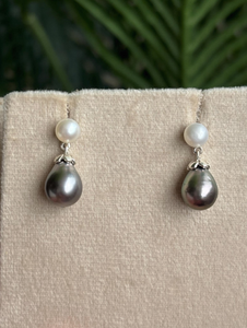 Pendientes Clásicos de Perlas de Agua de Mar en Forma de Gota, Plata 925, Joyería para Uso Diario de Mujer - Product Image 1