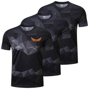 Men's <b>Geometric</b> Pattern Quick Dry Short Sleeve O Neck T-<b>Shirt</b> Regular Fit Casual Polyester Knitted Top - Product Image 5