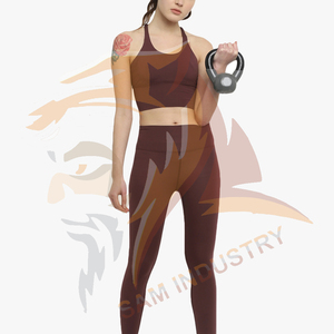 Conjunto de Yoga para Mujer con Diseño Nuevo y Logotipo Personalizado, Parte Delantera Sólida, Ligero, Transpirable, Cintura Alta, Ecológico - Product Image 4