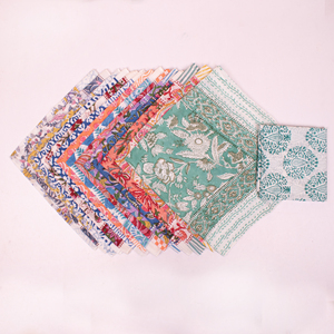 Colorful Cotton Bandana Indian Handmade Block Printed Floral Eco-Friendly <b>Tie</b> <b>Back</b> Scarf Lightweight Airflow Breathable - Product Image 4