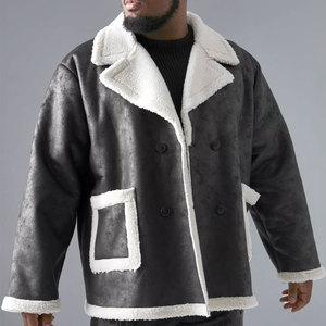 Fully Customized Great Personality <b>Men</b> Faux Fur Leather <b>Jacket</b> Friendly Budget Heavyweight Waterproof <b>Shearling</b> Leather <b>Jacket</b> - Product Image 3