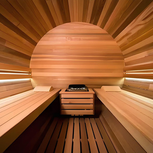 Luxuriöse Rotzedern-Sauna für 4-6 Personen mit Panorama-Glasfenster, Traditionelle Outdoor-Dampfsauna aus Holz für den Garten - Product Image 5