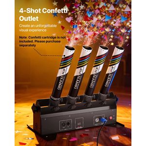 Macchina Spara Coriandoli Elettrica ad Alta Potenza, 4 Colpi, Lanciatore di Coriandoli Portatile, Sistema DMX512 con Telecomando Manuale per Attrezzature da Palcoscenico - Product Image 5