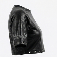 MALUZA INDUSTRIES Top Corto de Felpa Estampado para Mujer, Diseño de Invierno, Logotipo Frontal, Estilo Urbano, 100% Algodón Transpirable
