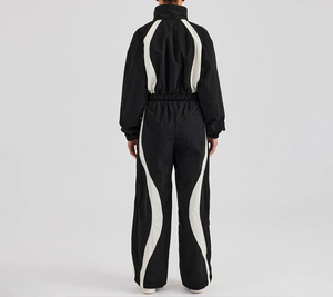 Ensemble de survêtement d'hiver unisexe à capuche 2 pièces, léger, coupe-vent, à manches longues, coupe-vent réfléchissant en nylon imprimé - Product Image 3