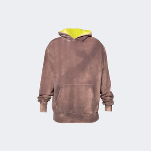 เสื้อฮู้ดดี้ผู้ชายพิมพ์ลายตามสั่ง ล้างสีแบบแอซิด สไตล์สตรีทแวร์ ทรงโอเวอร์ไซส์ ผ้าเฟรนช์ฟลีซ ปักลาย 100% ผ้าฝ้าย - Product Image 3