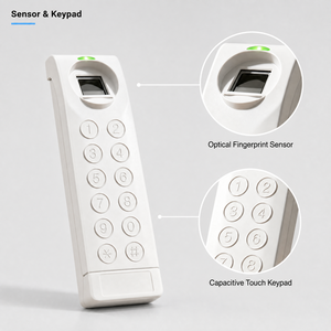 Lecteur de contrôle d'accès intelligent par empreinte digitale avec clavier tactile, lecteur de carte RFID et OSDP - Product Image 2