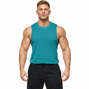 Camiseta Deportiva sin Mangas para Hombre, 220GSM, Algodón, Transpirable, Informal, para Verano, Personalizable OEM - Product Image 5