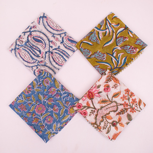 Mouchoirs de luxe Jaipur imprimés au bloc, motif floral, bandana en coton, haute qualité, vintage, fabriqué en Inde, écologique, cadeau pour - Product Image 5