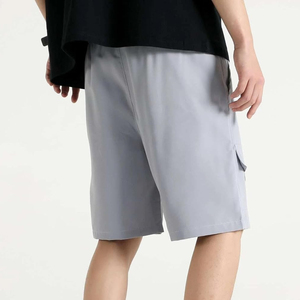 Shorts cargo décontractés pour hommes, poches utilitaires, coupe décontractée, taille mi-haute, toile unie respirante, haute qualité - Product Image 2