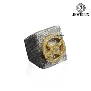 Meilleur prix Jewelux Bague de cocktail unisexe en argent 925 plaqué rhodium de luxe avec sertissage en diamant style Hiphop d'Inde - Product Image 5