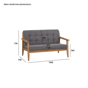 Canapé deux places de haute qualité avec dossier capitonné, couleur gris, pour salon et chambre à coucher - Product Image 6