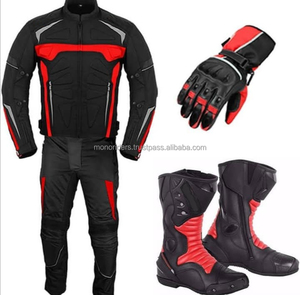 ชุดขับขี่มอเตอร์ไซค์สำหรับผู้ชาย โมโนไรเดอร์ส แจ็คเก็ตและกางเกงคอร์ดูร่ากันลมกันน้ำสำหรับฤดูหนาว 2 ชิ้น พร้อมถุงมือขับขี่และรองเท้า ผลิตจากโพลีเอสเตอร์ % - Product Image 2