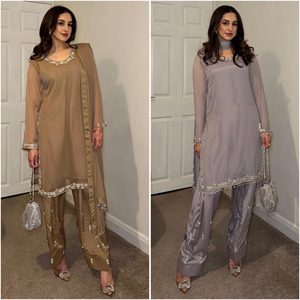 Salwar Kameez Tradicional de Georgette Sintética para Mujer - Ropa para Bodas y Fiestas, Protección Solar y Absorción de Humedad para Todas las Estaciones - Product Image 1