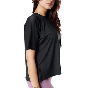 T-shirt femme printemps automne coupe ample pull-over couleur unie brodé streetwear décontracté - Product Image 3
