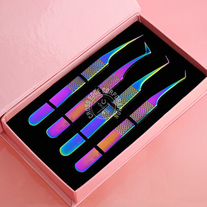 Private <b>Label</b> Isolation Lash Extensions Volume Tweezers Stainless Steel Eyelash <b>Applicator</b> Tool Straight Volume Lash Tweezer - Product Image 1