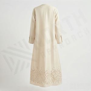 Último Modelo de Vestido Abaya Musulmán Modesto, Manga Tres Cuartos, Jubbah, Fibra de Poliéster Ecológica, Antiarrugas, Elegante, Nuevo - Product Image 2